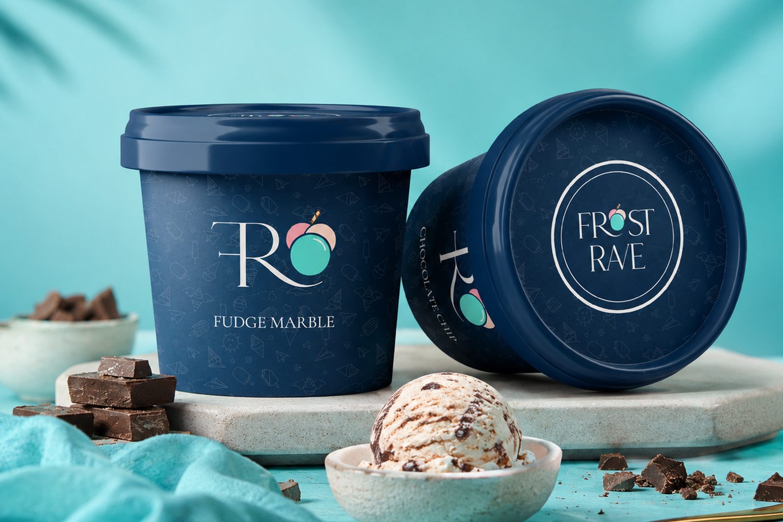 Frost Rave tub packaging and identity