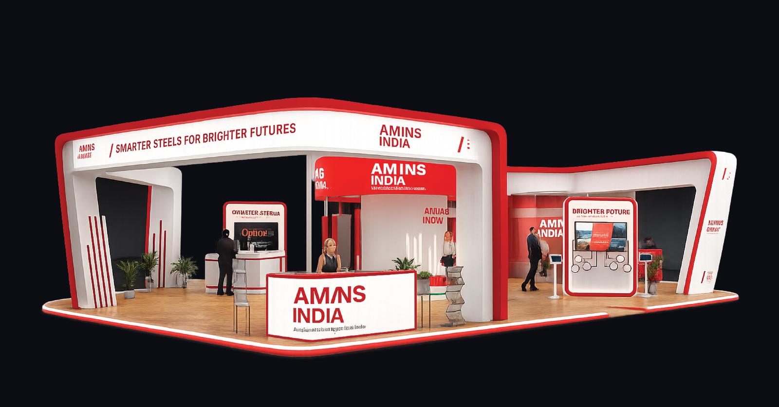 AMNS India Exhibition Stall · India Steel 2025