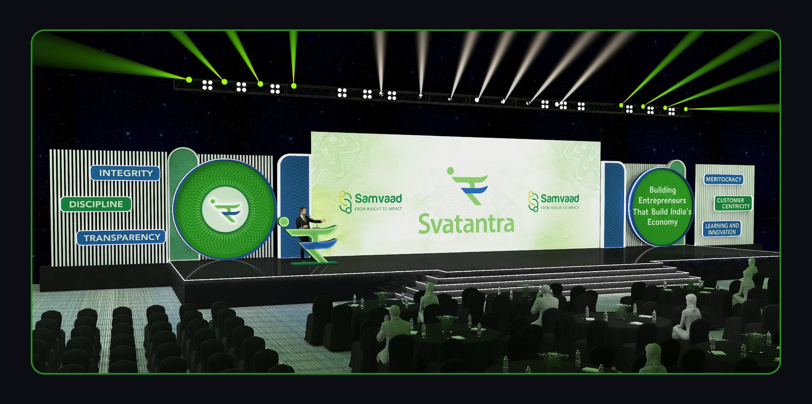 Svatantra Samvaad · Stage & Spatial Design
