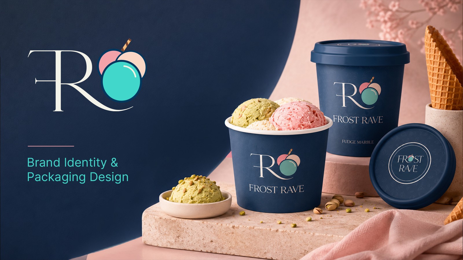 Frost Rave brand identity and packaging design